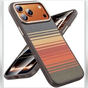 Maledan for iPhone 17 Pro Max Case Carbon Fiber iPhone 17 Pro Max 6.9" Sunset
